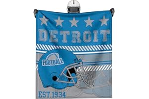 GVEKMQU Flannel Football Blanket 50x60 Inch Cozy Soft Throw Blanket Style Lightweight Warm Travel Blanket Football Style Gifts for Men Women Boys Kids Decor for Sofa Bed Couch Chair Living Roomblue