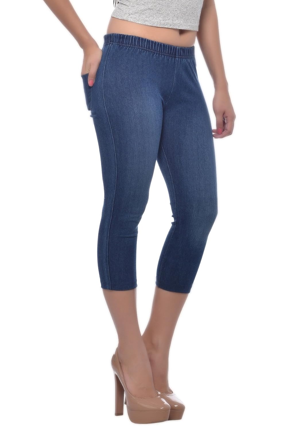 frenchtrendz women cotton modal spandex jegging capri
