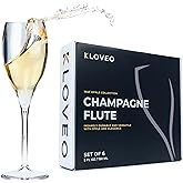 KLOVEO Plastic Champagne Flutes - Set of 6 - Made in Italy - Insanely Durable and Versatile Plastic Champagne Glasses - Reusable, Dishwasher Safe, Mimosa Glasses, White Wine - 5 oz, Clear
