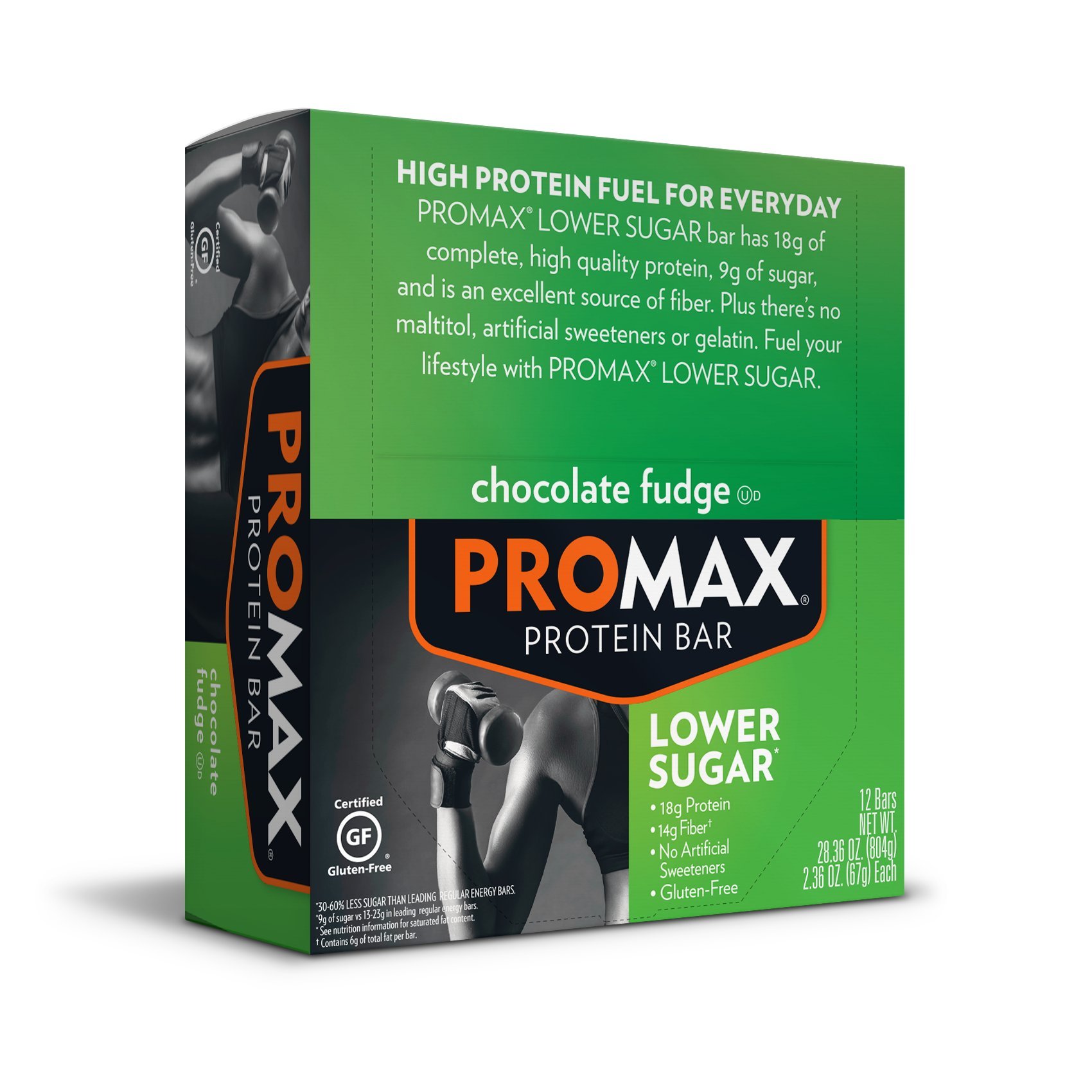 Promax Protein Bar Double Fudge Brownie 12 2.64 oz (75