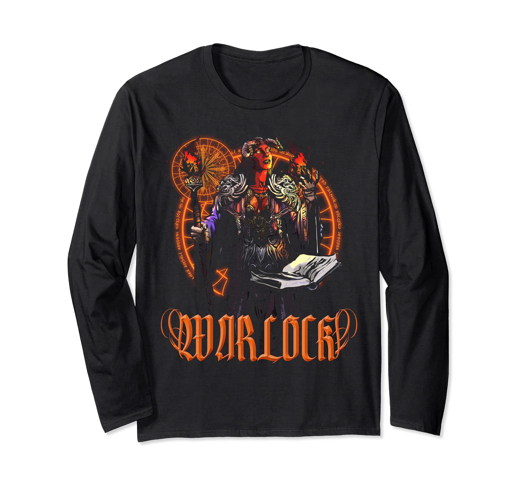 Warlock Fantasy D20 RPG Adventure Roleplaying Tabletop Gamer Long Sleeve T-Shirt