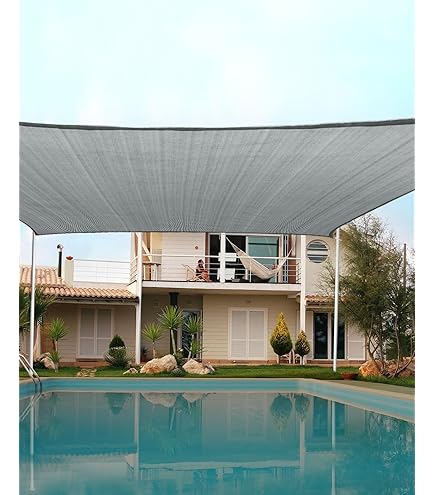 Amazon.com : Quictent 20X20FT 185G HDPE Square Sun Shade Sail