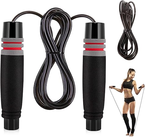 Gifort Cuerda de Saltar, Ajustable Cuerda de Velocidad Fitness con Mango de Espuma y Rodamientos de Bolas para Adultos Niños Crossfit Gym, Incluye un ...