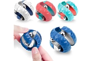 TRACYCY 4 Pack Orbit Ball Toy, Fidget Cubes Top Spinning Toy, as Stress Relief Gifts & Creative Decompression Toys, Puzzle Games for Kids Children Adults