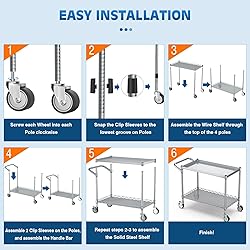 Leteuke 2 Tier Utility Tool Cart with