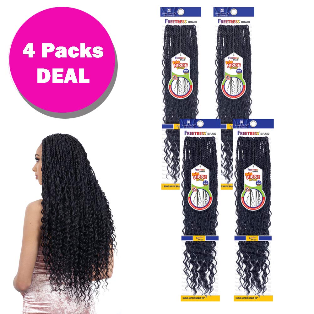 Amazon Com Boho Hippie Braid 22 4 Pack 1b Off Black