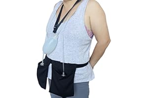 HEAL N HOPE Mastectomy Drain Holder Pouches Neck Shower Lanyard Set for Breast Cancer After Tummy Tuck JP Drainage Bulbs Pockets Nephrostomy Post Surgery Recovery Black