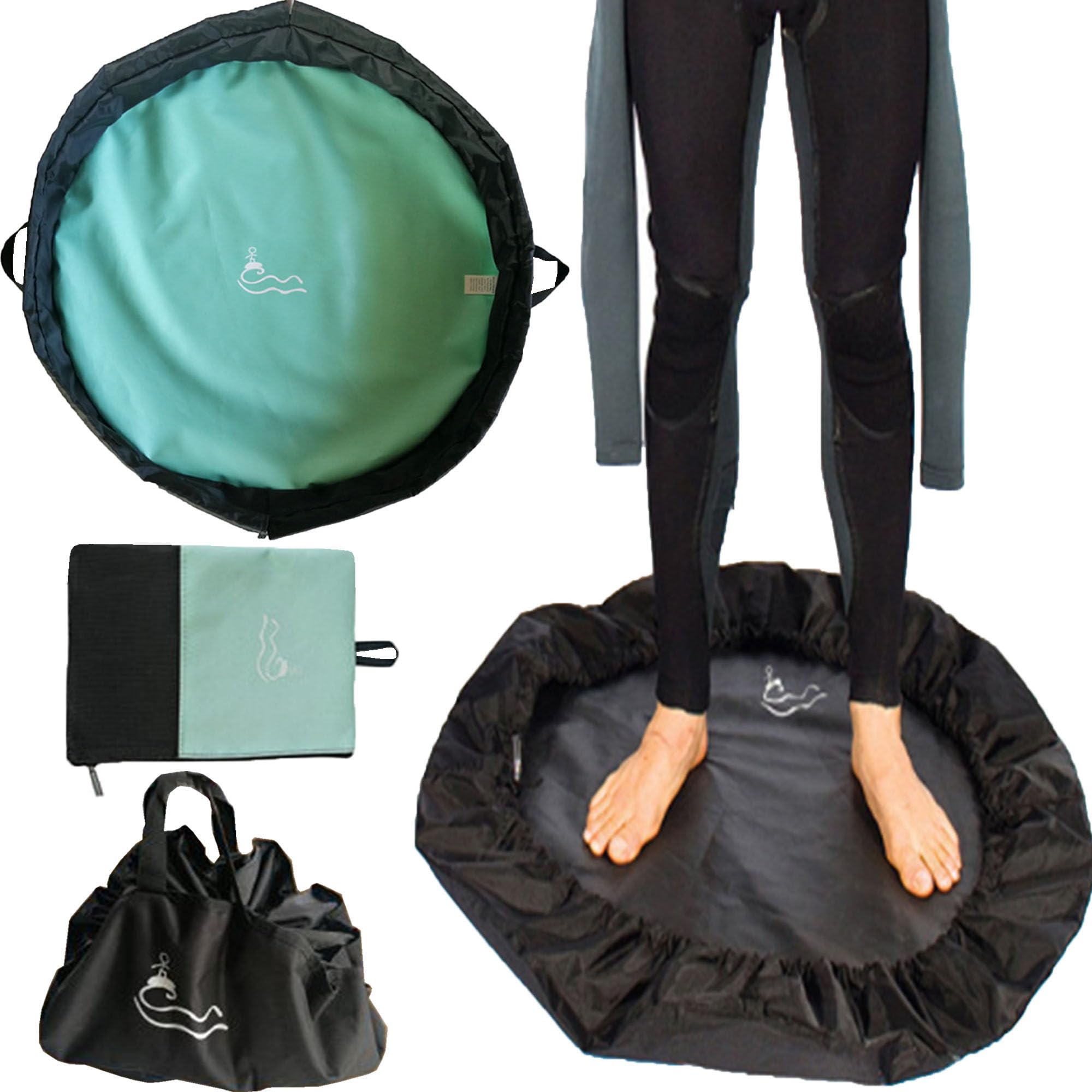 SUQ Wetsuit Changing Mat, Surf Changing Pad, Portable Beach Carry Dry Bag, Durable Waterproof, with storage bag, Handle Strap and Drawstring for Surfers, Kayakers, Water Sports (Sky Blue)