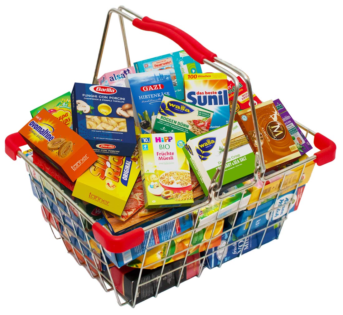 Tanner 4067.8 Decorative Metal Shopping Basket (Shop Accessories, with Many Shop Items, Scannable)