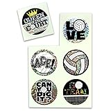 Assorted Volleyball Sports Sparkle Sticker Sheet