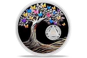 IMASONER 35 Year Sobriety Coin Gifts | Sun and Black Butterfly AA Coin - HA AA Chip Medallion with Serenity Prayer | Narcotics Alcoholics Anonymous Gifts for Anniversary Year for Men & Women in Recovery