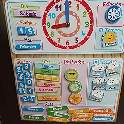 aeioubaby.com Calendario Reloj Magnético Infantil, Juego Educativo ...