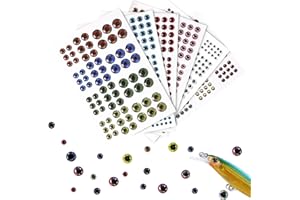 804 self-Adhesive Fishing Bait Eyes, Realistic Holographic Fake Eyes DIY Flying Fishing Material, Size: 3/4/5/6/7/10 mm