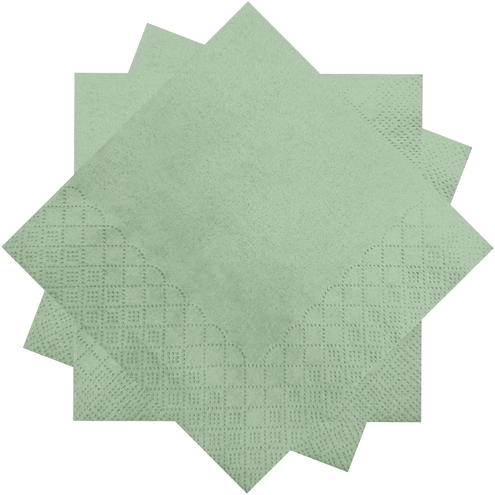 Photo 1 of 300 Count Sage Green Beverage Napkins,2-Ply Green Cocktail Napkins,Disposable Sage Green Party Napkins for Dinner Wedding Birthday Party