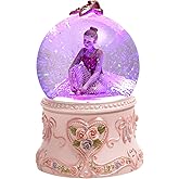 Ballerina Snow Globe Music Box with LED Lights – “You are My Sunshine” Ballet Dancer Gift for Girls, Birthday or Dance Recital Present, Kids Bedroom Decor