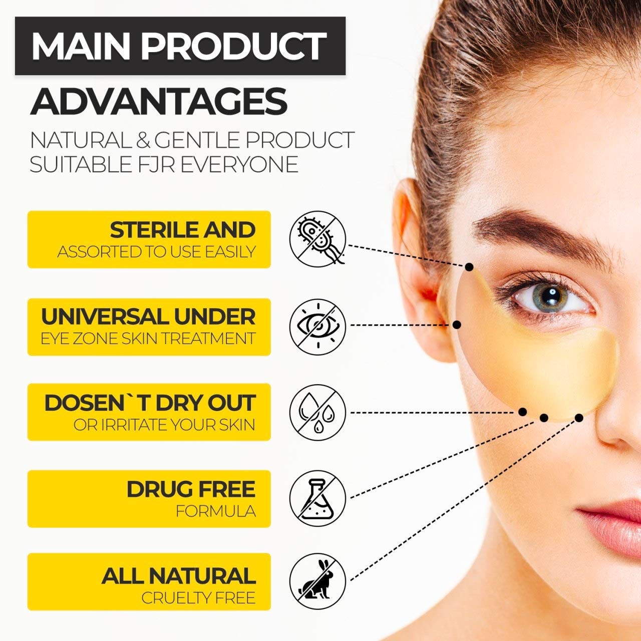 Under Eye Collagen Patches - 24K Gold Eye Mask Anti-Aging Hyaluronic Acid - Under Eye Mask for Reducing Dark Circles & Puffy Eyes (30 PAIRS) - Under Eye Bags Treatment : Beauty
