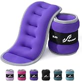 Sportneer Ankle Wrist Weights for Women Men Pair of 1/2/4/6/10 LBS Options | 20% More Compact, High-Density Iron Sand, Soft Lycra Comfort, Reinforced Stitching, Secure No-Slip Fit