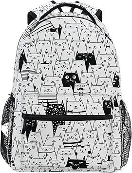 cute black and white backpacks