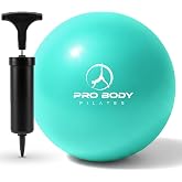 ProBody Pilates Ball Small with Pump - 9 Inch Small Exercise Ball | Anti-Burst, Latex-Free, PT-Grade, Between-Knees Stabilizer, Barre &amp; Postpartum, Pump, Yoga Ball Small