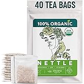 Nettle Tea Organic (40 Tea Bags) - Stinging Nettle Leaf TeaBags – Ortiga Tea for Optimal Health, Immune Support, Kidney - Te de Ortiga Organico Natural