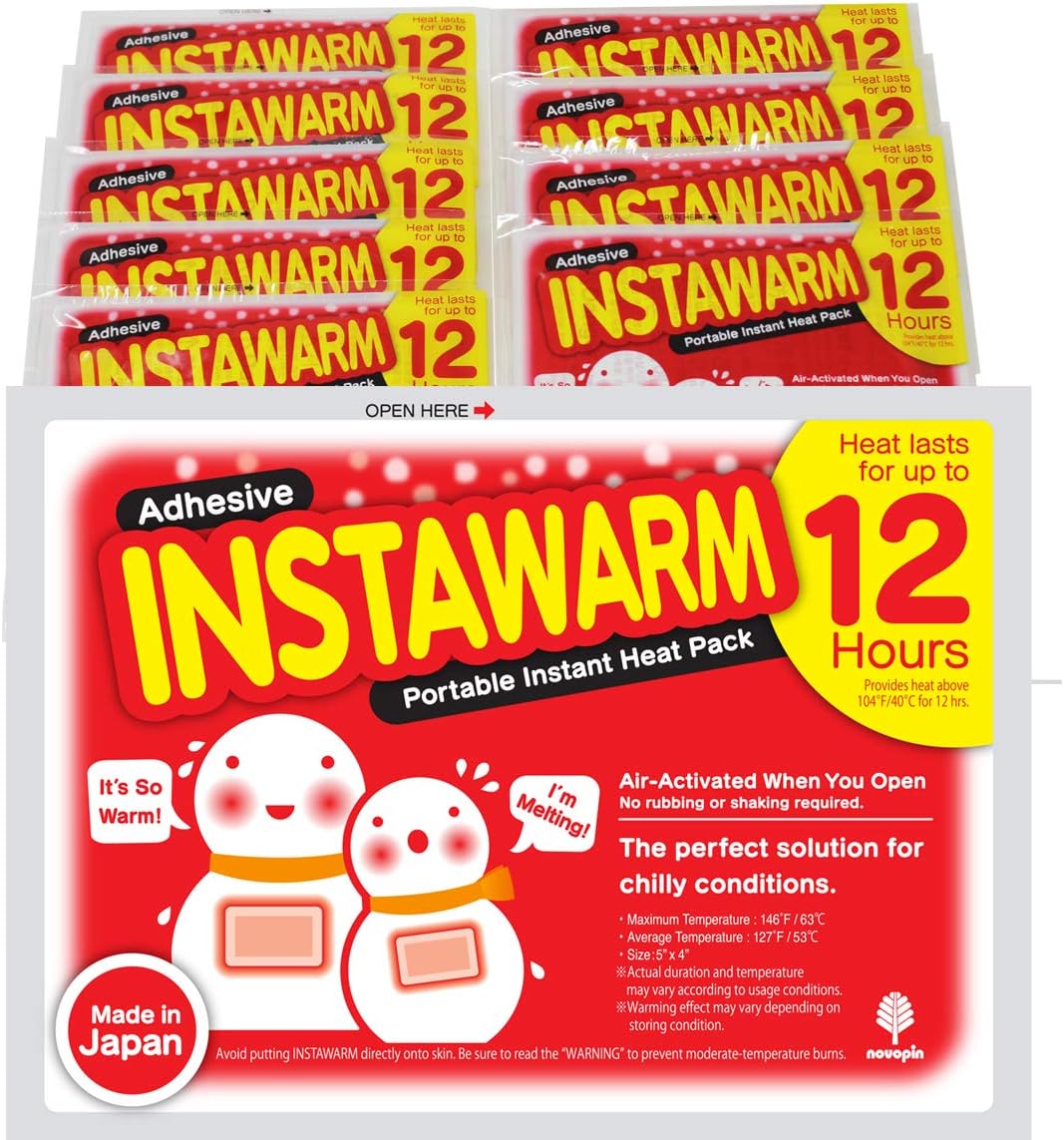 Kokubo Adhesive Hand Body Warmers Instawarm Portable Instant Heat Pack 12 Hours Value Pack Made in Japan
