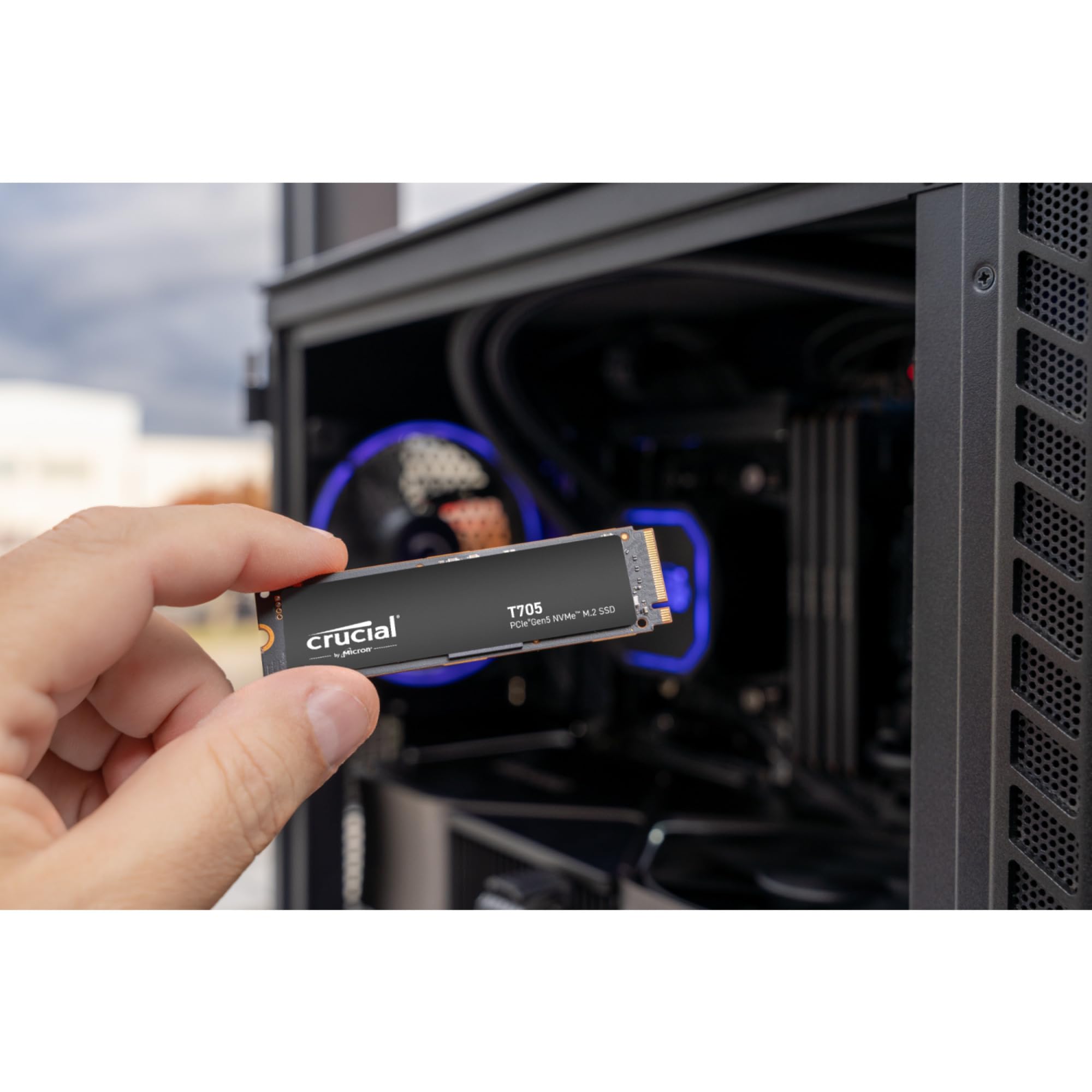 Crucial T705 PCIe Gen5 NVMe 2TB SSD, Up to 14,500MB/s, TLC NAND, Intel & Ryzen Compatible, for Hardcore Gaming & High-Speed Storage, Solid State Drive, Includes 1Mo Adobe CC – CT2000T705SSD3