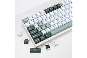 KBDiy Botanical PBT Double Shot Keycap Set,174 Keys Green Keycaps Cute Keycaps 60 Percent Cherry Profile Key caps for 61/64/6