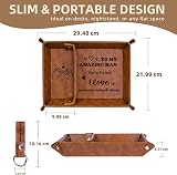 Funistree PU-Leather Valet Tray Gift for Him, Organizer for Men view 6