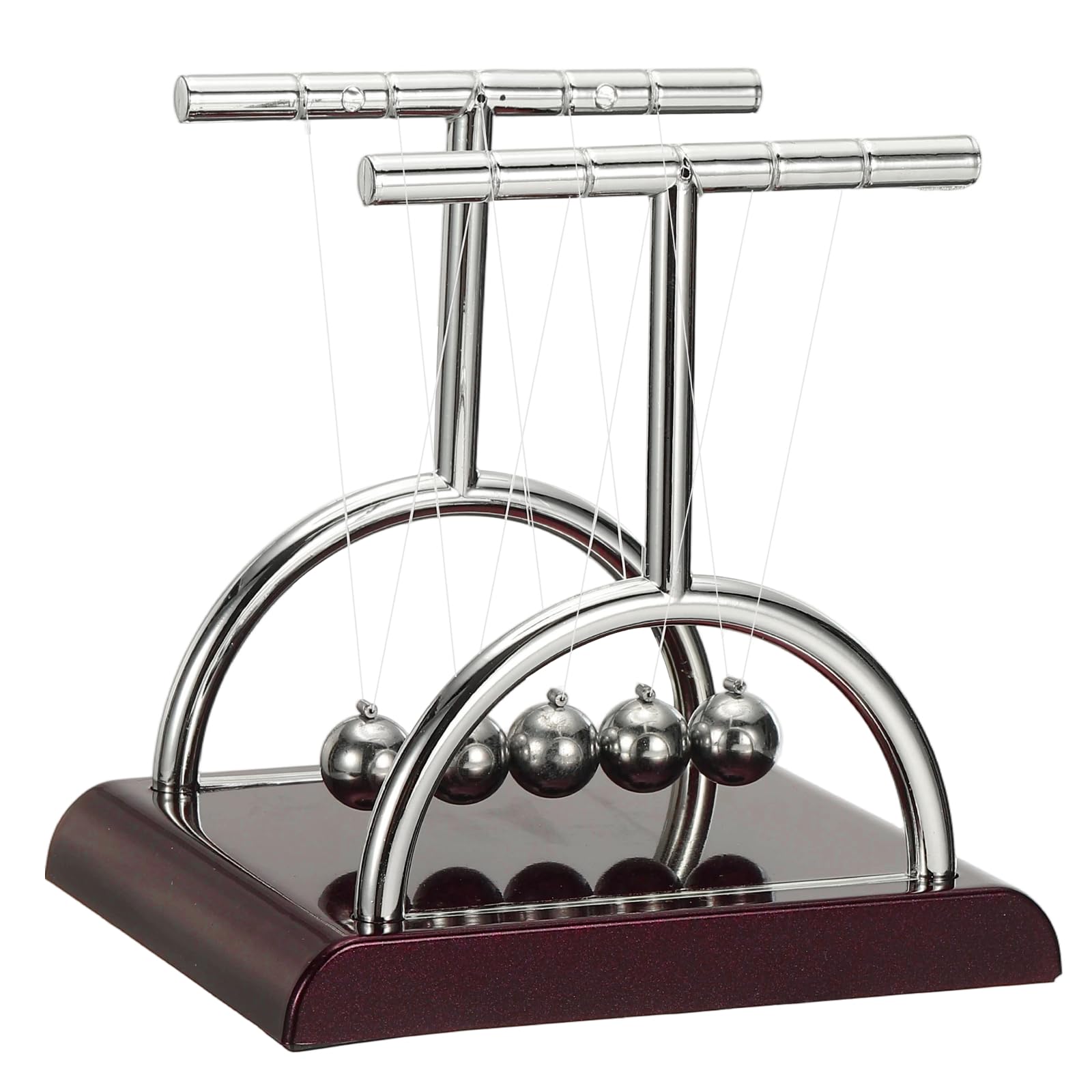 PATIKIL Newtons Cradle, Newton's Cradle Pendulum 5 Balance Balls Desk Toys Gravity Ball Cool Funny for Physics Toys Adults Science Men Office Desk Decor Home Gift, T-shaped, M