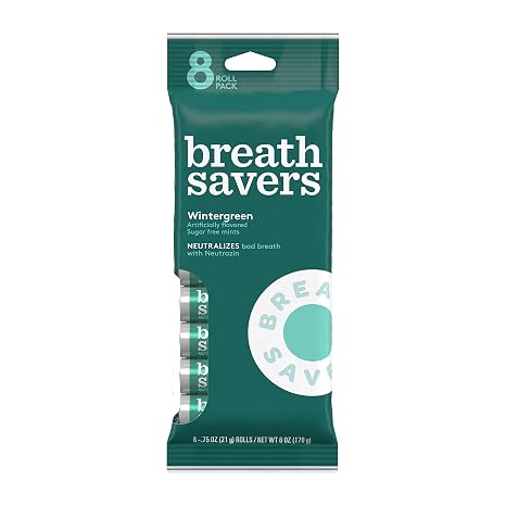 Hershey's breath savers 8-pack wintergreen (.75oz 21g each) 6oz (034000714117)