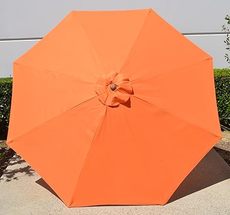 Amazon Com Bayside21 9 Ft Patio Umbrella Replacement Market Table Outdoor Umbrella Canopy Umbrella Top Only Fit For 9 Feet 8 Ribs Polyester Orange Orange Garden Outdoor