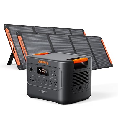 Jackery HomePower 3000 Portable Station with 2X 200W Panels, 3600W (7200W Surge), 3072Wh LFP Battery, USB-A/C, Home Backup, RV & Emergencies, Grey