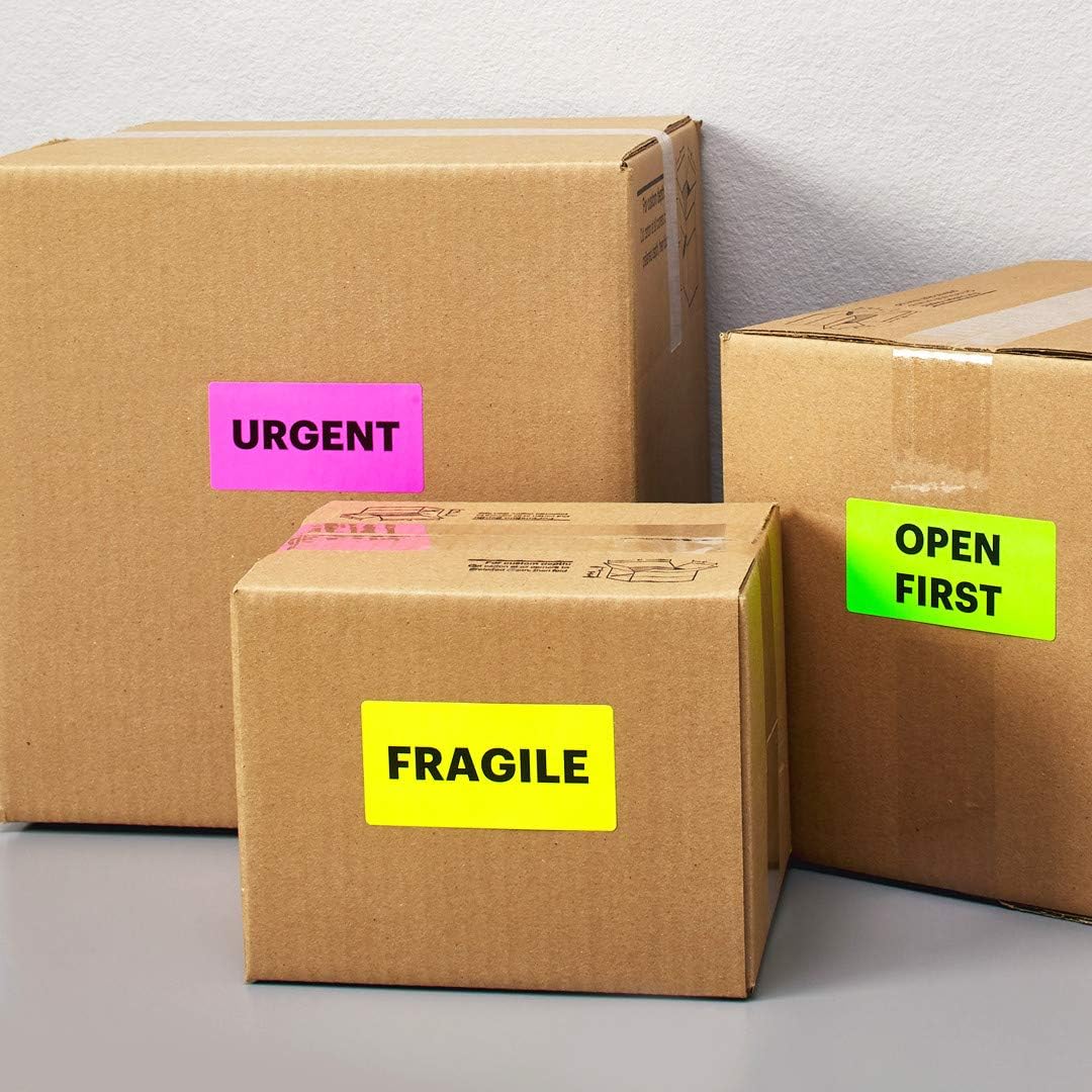 Avery Multipurpose Labels, Removable, Assorted Neon, 2 x 4 Inches, Pack of 120 (6481) : Office Products