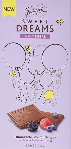 Feodora Sweet Dreams Tafel Waldbeere, 10er Pack (10 x 80 g)