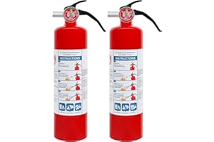 LEYANNY 2 Pack ABC Dry Chemical Fire Extinguishers, 2.5 lb 1A:10B:C Rating for Home, Car, Boat, Quick Release Handle, Compact & Portable Dry Powder extinguisher