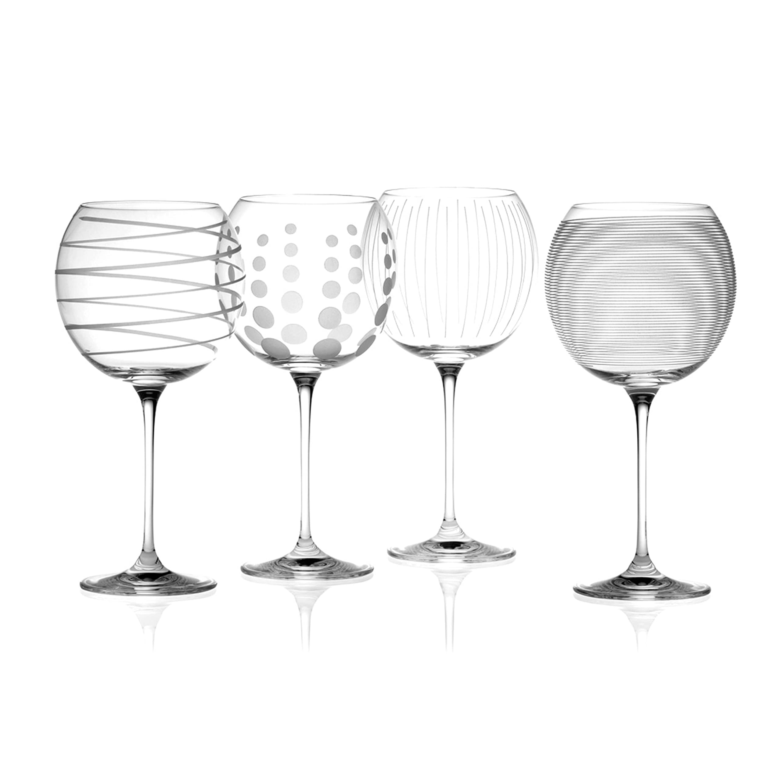 MIKASA 5159316 Cheers Set of 4 Crystal Balloon Gin Glasses, Silver โ image 1