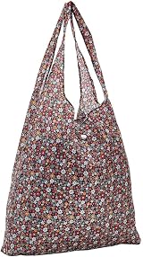 Eco Chic Lightweight Foldable Reusable Bag Ditsy Black RPET 15kg 560x380mm view 5