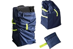 DMS PROTECTOR Gate Cheak Stroller Bag for Airplane Travel, Standard or Double Stroller Travel Bag For Airplane, Waterproof Travel Carry Bag, Large Stroller Cover, Navy