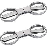 Friker Folding Scissors,Portable Telescopic Cutter Pocket Badge Scissors | 2 Pcs Mini Safe Silver Foldable Scissors for Household, Office, Handcrafts, Sewing, Nurse Use, Travel and Fishing