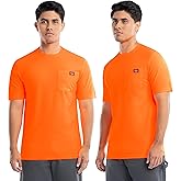 Wrangler Mens Short Sleeve UPF 40 Performance Pocket T-Shirt, 2-Pack