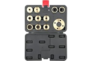 Msiud Router Template Bushings, Brass Guides Bushing Guide Set, Solid Bits Inlay Kit Bushings Bearing with Lock Case, Nut Ada