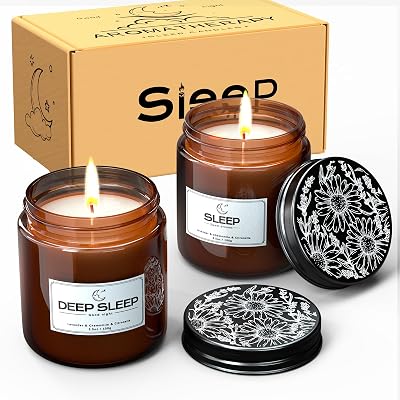 Bzhui Sleep Candles Lavender Chamomile Gift Set for Relaxation Women