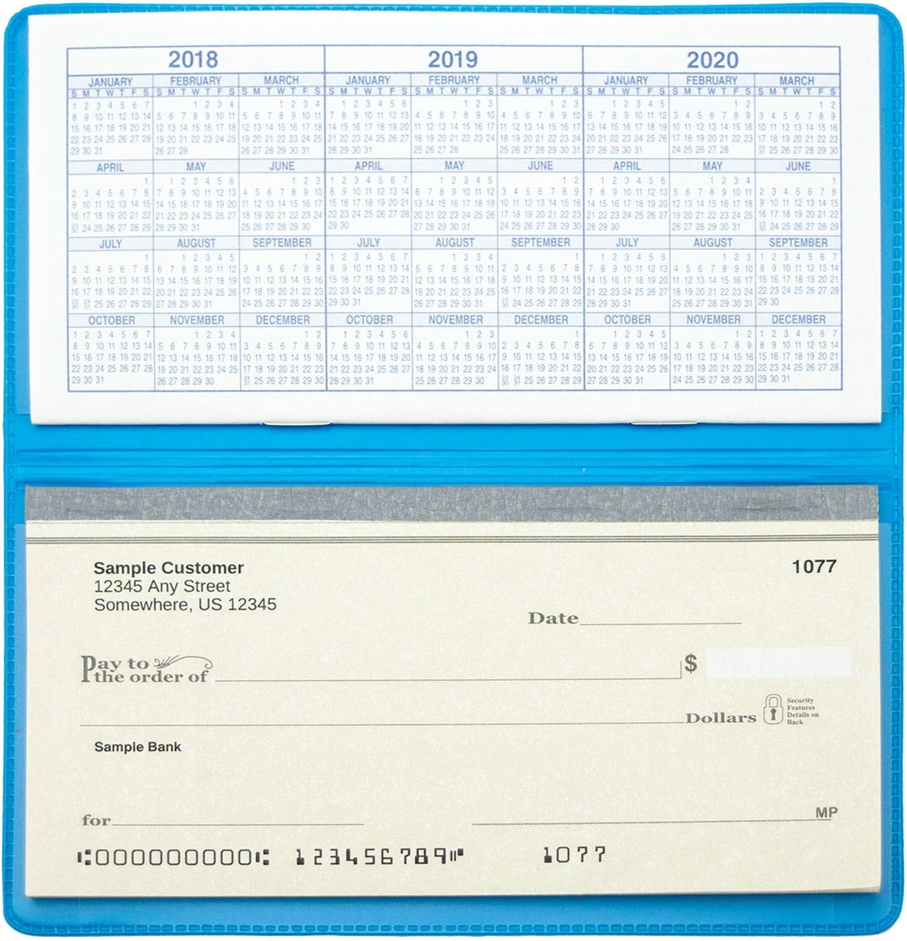 Sky Blue Vinyl Checkbook Cover, Top Tear Personal Vinyl Checkbook Cover: Office Products