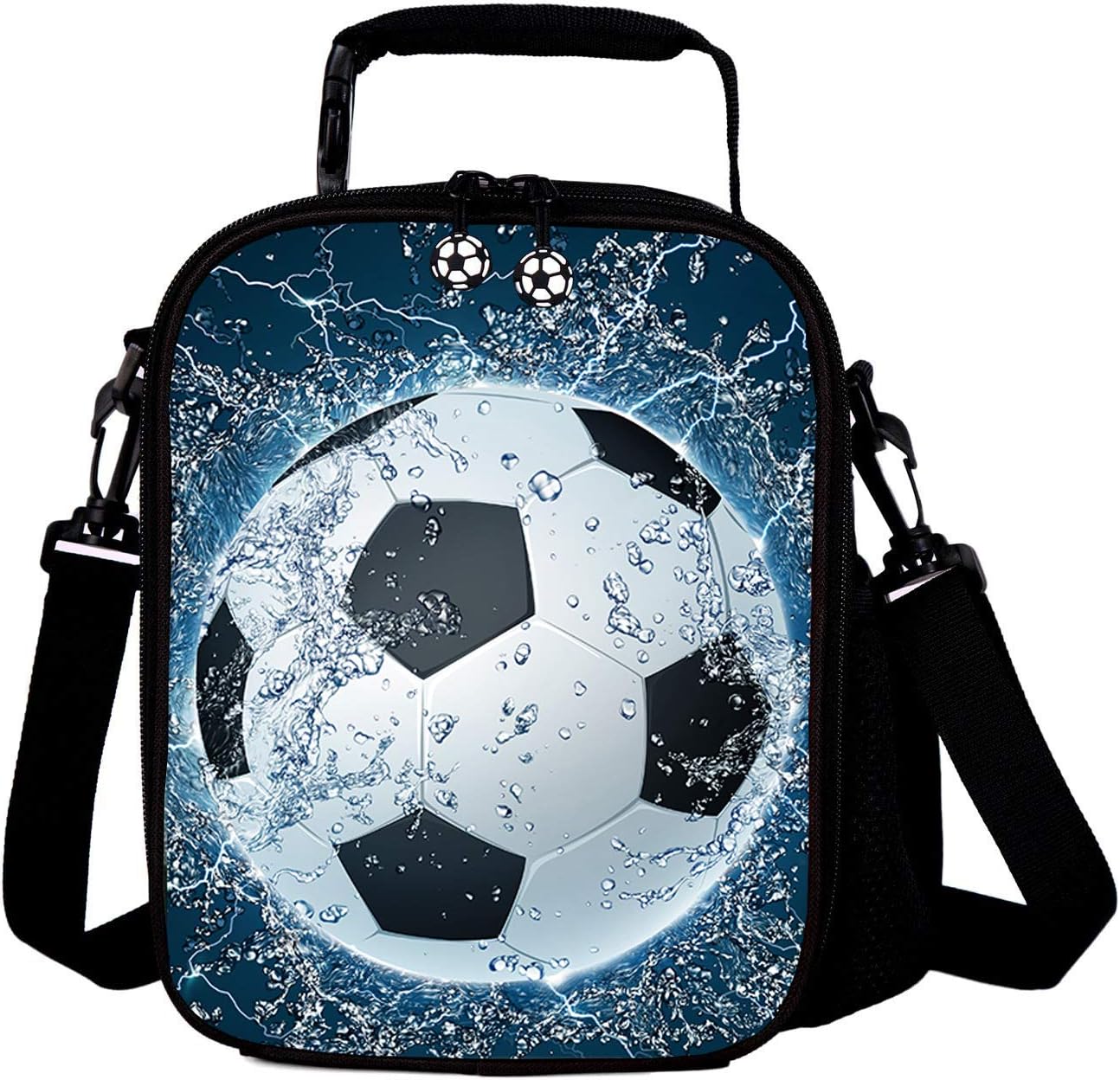 Lunch Tote, 2019 Upgrade Insulated Football Lunch Bag- Waterproof Reusable Lunch Box Portable Meal Bag Ice Pack for Kids Boys Girls -Blue