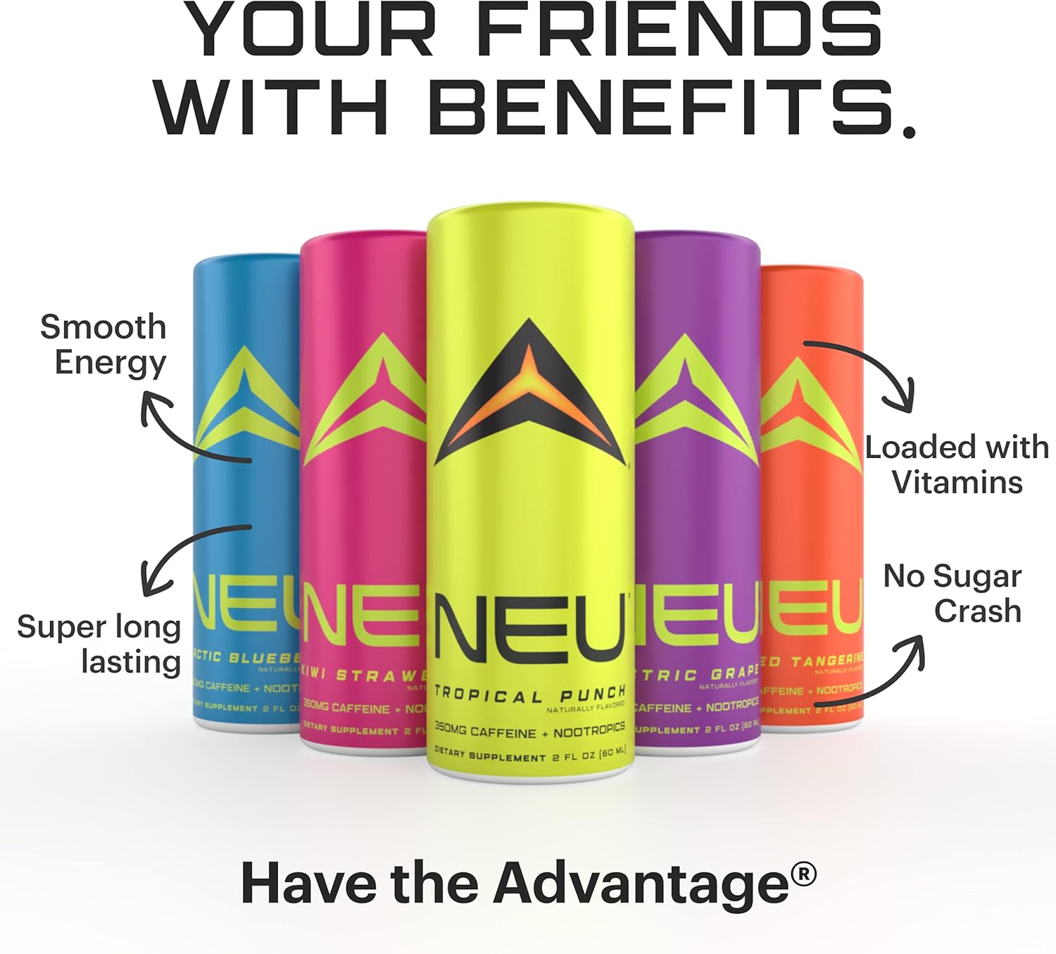 NEU Extra Strength Energy Shots, Pre Workout Energy Drinks Nootropics Brain Support Supplement, Zero Carb, Zero Calorie, Zero Sugar Free Coffee Alternative Keto Friendly, Twisted Tangerine 2 Fl Oz: Health & Personal Care