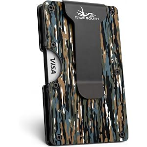 True South Pro Slim Wallet Men RFID Blocking Aluminum Camo Card Holder | Upgraded Hinged Aluminum Wallet with RFID-Blocking P