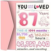 87th Birthday Card, Funny Birthday Decorations for Women, Best 87 Year Old Birthday Gifts for Grandma, Unique Creative Gift for Mother