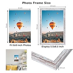 JCJMY 6x9 Picture Frame Rustic White for Wall