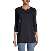 Lands' End Women's 3/4 Sleeve Supima Cotton Crewneck Tunic
