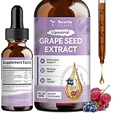 Grape Seed Extract Liquid Drops | High Potency 95% Polyphenols Antioxidant Supplement for Skin, Heart & Immune Support | Vegan, Gluten Free | Alcohol-Free & Non-GMO | 2FL